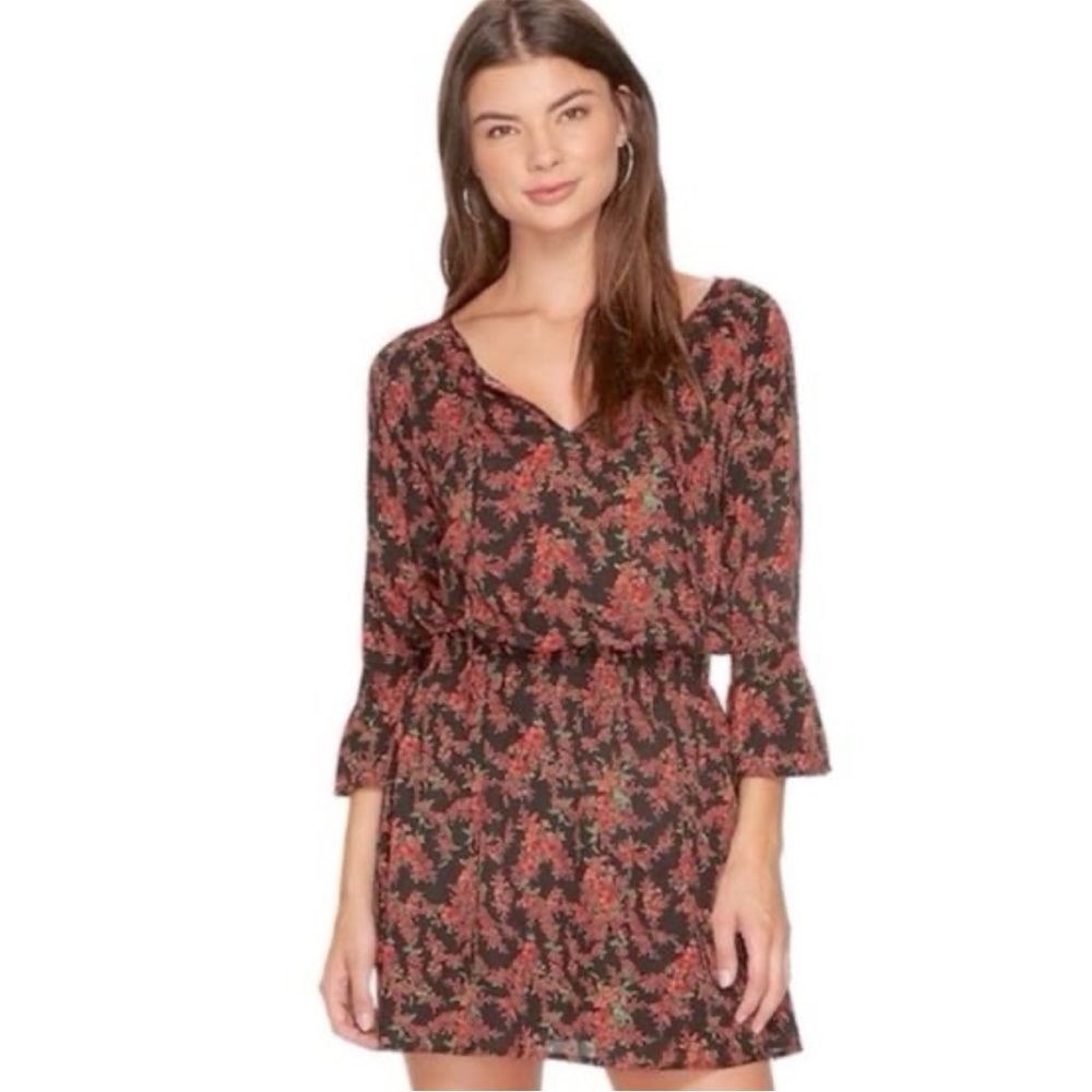 Jack by BB Dakota Mackay Mini Dress Sz S - Black/Red Floral